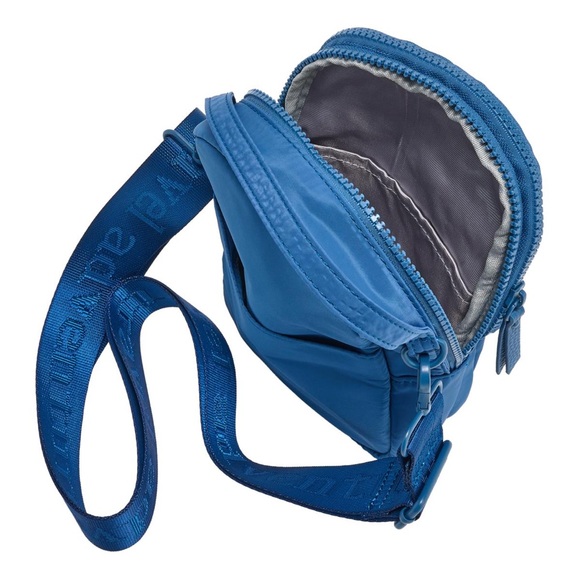 🆕 Samantha Brown Crown Blue Quilted Anti-Theft Crossbody Bag triple compartments - Picture 4 of 11
